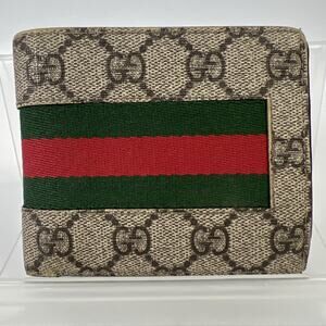 GUCCI GG Sherry Line Bifold Mens Wallet 240225